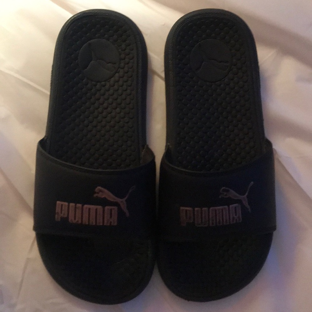 Black Puma Slides
